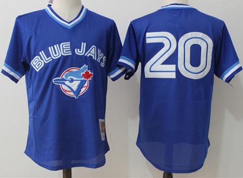 Mitchell And Ness Blue Jays #20 Josh Donaldson Blue Throwback Stitched MLB Jersey - Click Image to Close